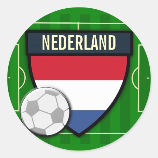 Niederlande Fußball Runder Aufkleber (Vorderseite)