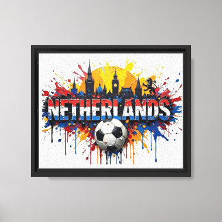Niederlande Fußball Stadtschild im Stil eines Ölge Leinwanddruck