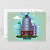 Niederlande, Grafikdesign Postkarte (Vorne/Hinten)