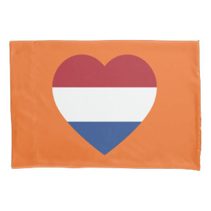 Niederlande - Herbesflagge auf Orange-Komponente Kissenbezug