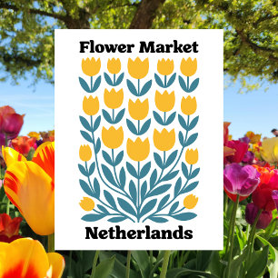 Niederlande Holland Blumenmarkt Gelbe Tulpe Postkarte
