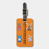 Niederlande Holland Iconic Windmill Orange Travel Gepäckanhänger (Vorderseite vertikal)