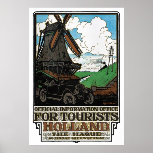 Niederlande Holland Vintage Travel Poster restauri (Vorne)