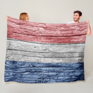 Niederlande Holzflagge Fleecedecke