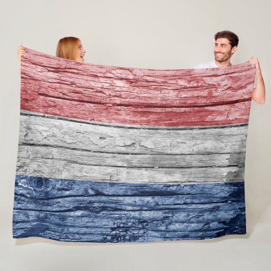 Niederlande Holzflagge Fleecedecke (Beispiel)