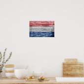 Niederlande Holzflagge Poster (Küche)