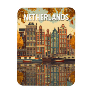 Niederlande Illustration Reise Kunst Vintage Magnet