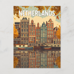 Niederlande Illustration Reise Kunst Vintage Postkarte