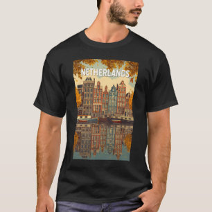 Niederlande Illustration Reise Kunst Vintage T-Shirt