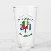 Niederlande Irish American Flags Kleeblatt Person Glas (Rückseite)