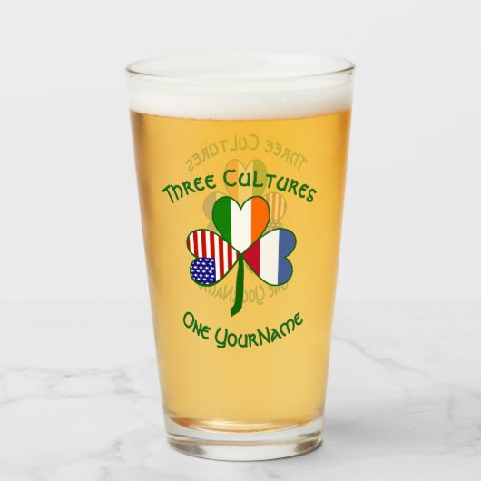 Niederlande Irish American Flags Kleeblatt Person Glas (Vorne (Gefüllt))