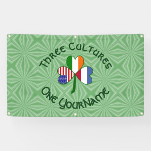 Niederlande Irland USA Kleeblatt Flagge Personalis Banner