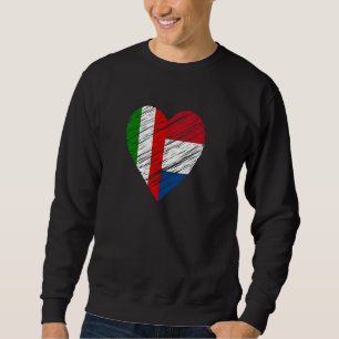 Niederlande Italien Herz Italienische Flagge Niede Sweatshirt
