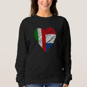 Niederlande Italien Herz Italienische Flagge Niede Sweatshirt