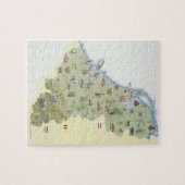 Niederlande, Karte mit Unterscheidungsmerkmalen Puzzle (Horizontal)