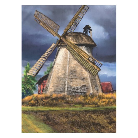 Niederlande Landscape Windmill Tablecloth Malerei Tischdecke (Vorderseite)