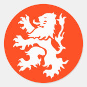 Niederlande Lion Runder Aufkleber (Vorderseite)