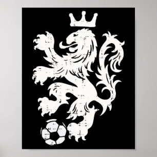 Niederlande Löwe Niederländisch Orange Fußballfan  Poster