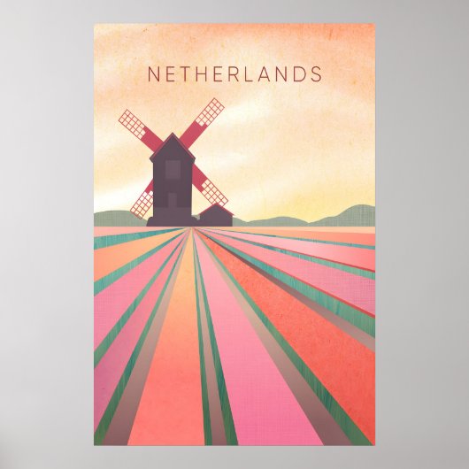 Niederlande Minimal Reiseplakat Poster (Vorne)