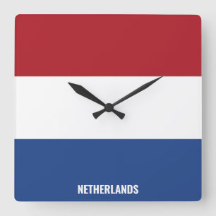 Niederlande Nationalflagge Patriotisch Quadratische Wanduhr