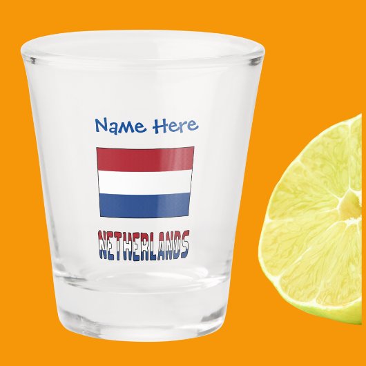 Niederlande Niederlande Flaggenblau Personalisiert Schnapsglas