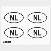 Niederlande ‚NL‘ Ovaler Aufkleber (Blatt)