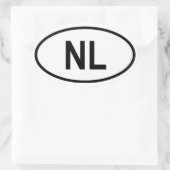 Niederlande ‚NL‘ Ovaler Aufkleber (Tasche)