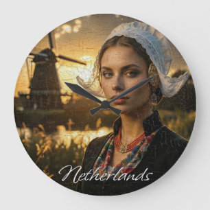 NIEDERLANDE - ÖLGEMÄLDE GROßE WANDUHR