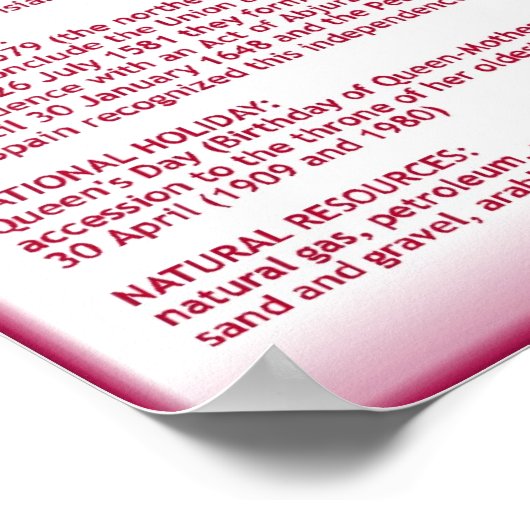 Niederlande Poster (Ecke)