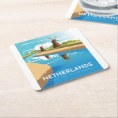 Niederlande Rechteckiger Pappuntersetzer (angewinkelt)