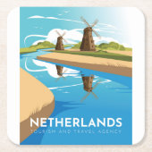 Niederlande Rechteckiger Pappuntersetzer (Vorderseite)