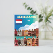 Niederlande Reiseplakat Postkarte (Stehend Vorderseite)