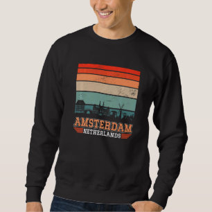 Niederlande Retro Vintag Sunset Skyline Sweatshirt