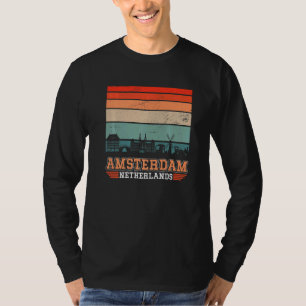 Niederlande Retro Vintag Sunset Skyline T-Shirt