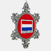 Niederlande Schneeflocken Zinn-Ornament (Links)