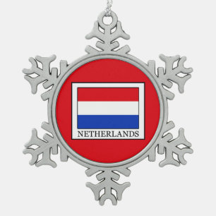 Niederlande Schneeflocken Zinn-Ornament