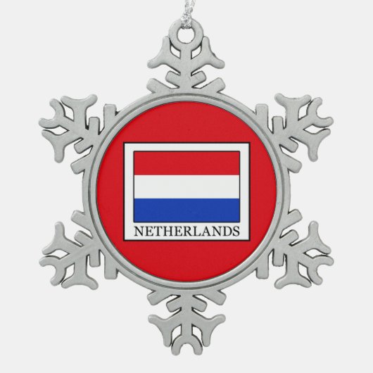 Niederlande Schneeflocken Zinn-Ornament (Vorderseite)