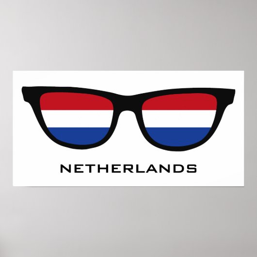 Niederlande Shades benutzerdefinierte Text- und Fa Poster (Vorne)