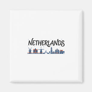 Niederlande Skyline Reise Urlaub Outfits  Magnet