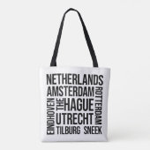 Niederlande Städte Word Art - Amsterdam Reisen Tasche (Rückseite)