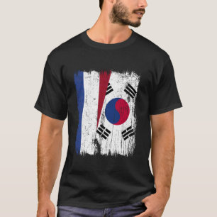 Niederlande Südkorea Halb Flagge Niederländisch Sü T-Shirt