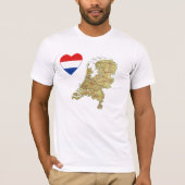Niederlande T - Shirt Flag Herz und Karte (Vorderseite)