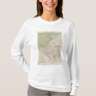 Niederlande- und Belgien-Atlas-Karte T-Shirt
