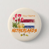 Niederlande Vintag Holland Flag und Niederländisch Button (Vorderseite)