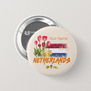 Niederlande Vintag Holland Flag und Niederländisch Button
