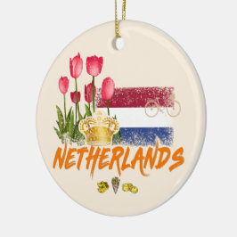 Niederlande Vintag Holland Flag und Niederländisch Keramik Ornament
