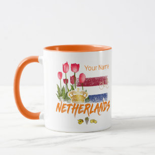 Niederlande Vintag Holland Flag und Niederländisch Tasse