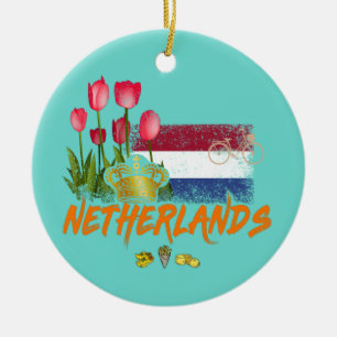 Niederlande Vintage Holland-Flagge und niederländi Keramik Ornament