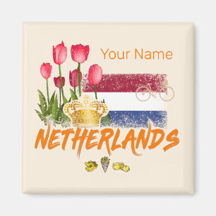 Niederlande Vintage-Holland-Flagge und niederländi Magnet