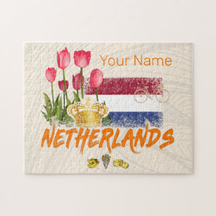 Niederlande Vintage Holland-Flagge und niederländi Puzzle